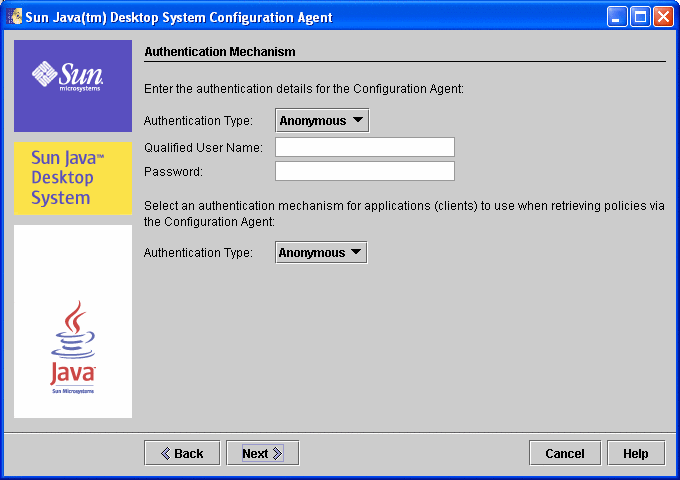 Configuration Agent, Authentication Mechanism