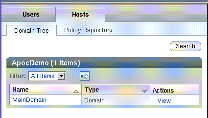 Domain Tree page