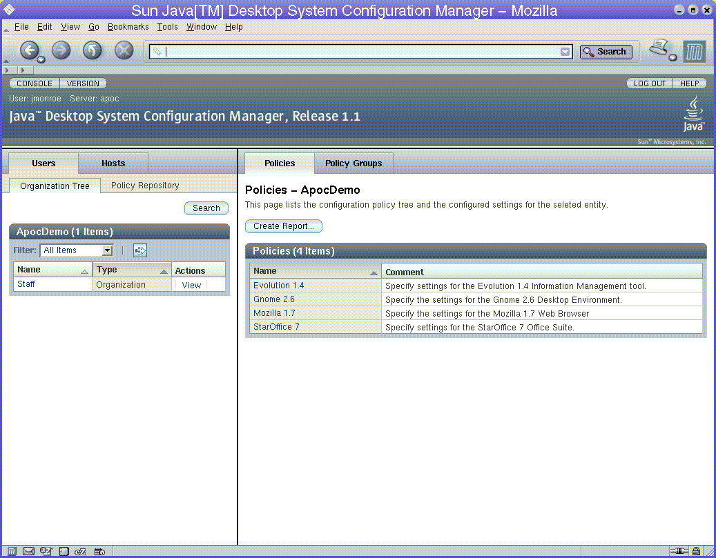 Main Configuration Manager window.