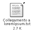 Icona di un file con il simbolo del collegamento simbolico. 