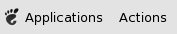 Menu Bar panel application. Menus: Applications, Actions.