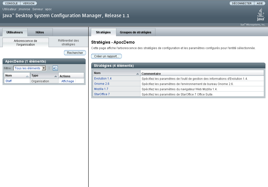 Fenêtre principale de Configuration Manager.