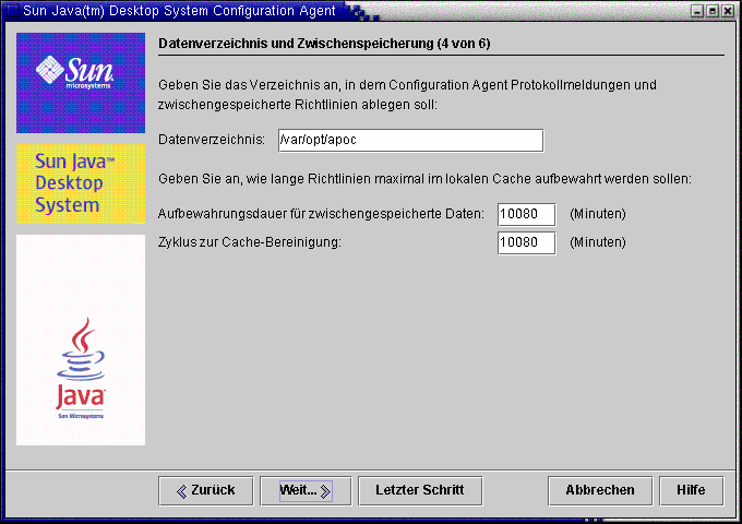 Configuration Agent, Datenverzeichnis