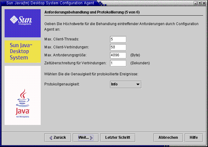 Configuration Agent, Anforderungsbehandlung und Protokollierung