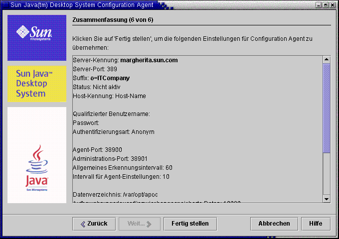 Configuration Agent, Zusammenfassung