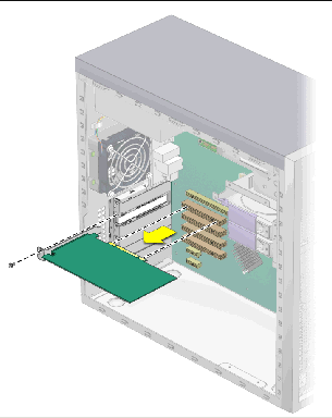 Figure showing removal of a PCI card.