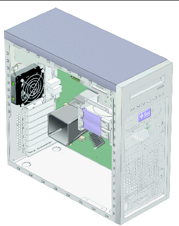 Figure showing position of the system fan.