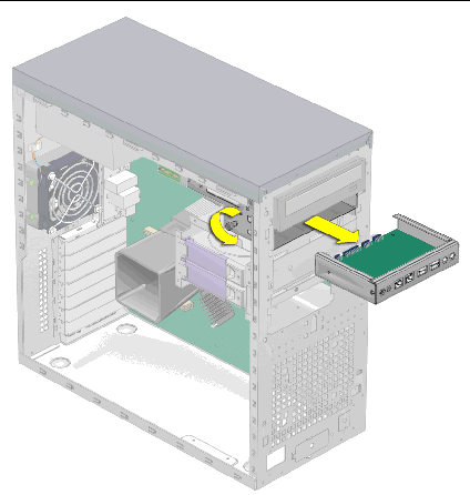 Figure showing removal of the I/O board.