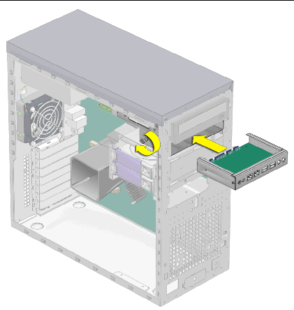 Figure showing installation of the I/O board.