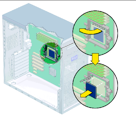 Figure showing removal of the CPU.