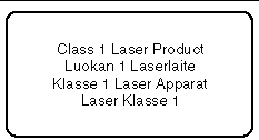 Graphique illustrant l’avis de conformité des appareils laser de classe 1