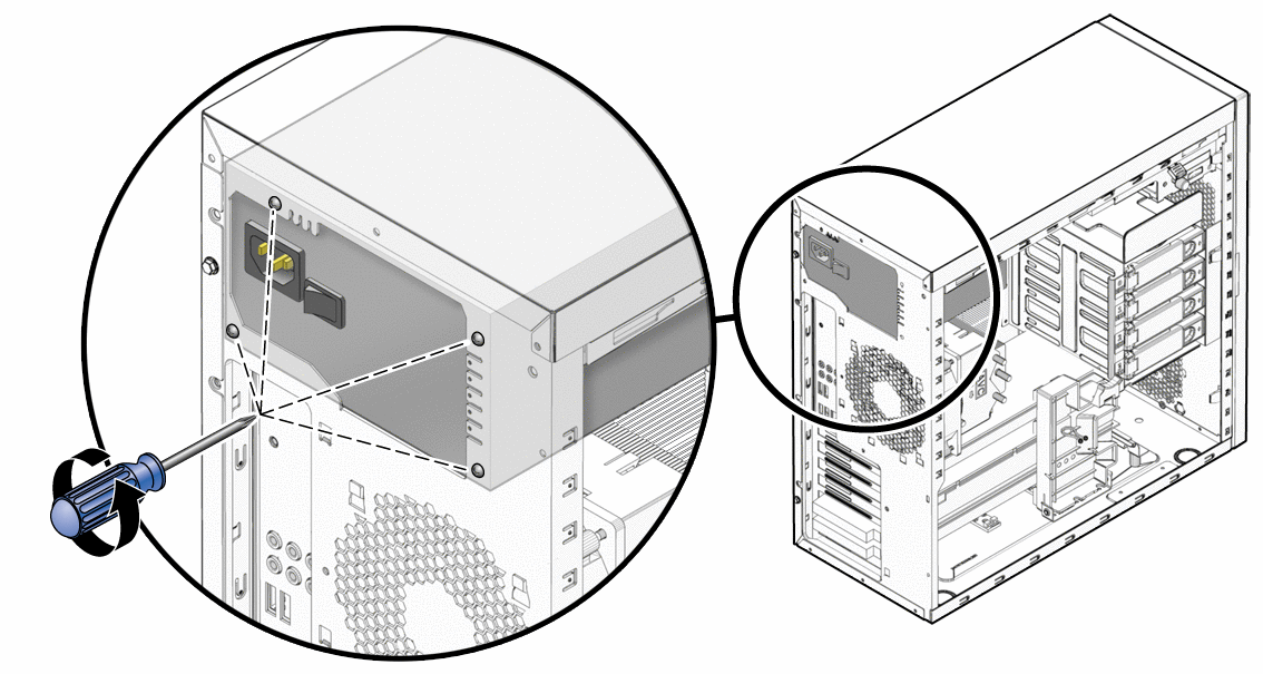 Figure showing power supply removal.