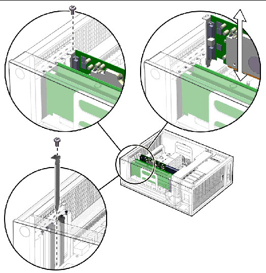 Figure showing PCI card screws.