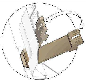 Unsnaping the clamp that holds cable in place.