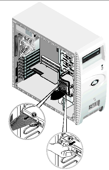 Figure showing removal of a hard drive.