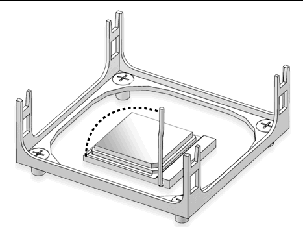 Figure showing how to unlatch the CPU socket retaining lever.
