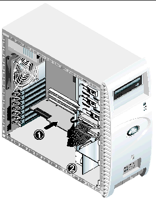 Figure showing installation of the PCI card slot.