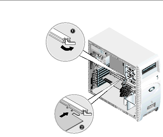 Figure showing installation of the AGP card.