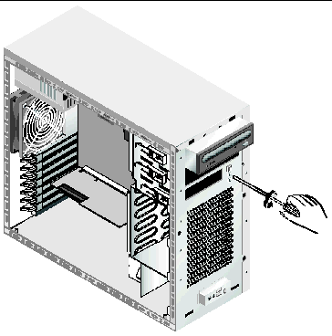 Figure showing how to unfasten the operator's panel.
