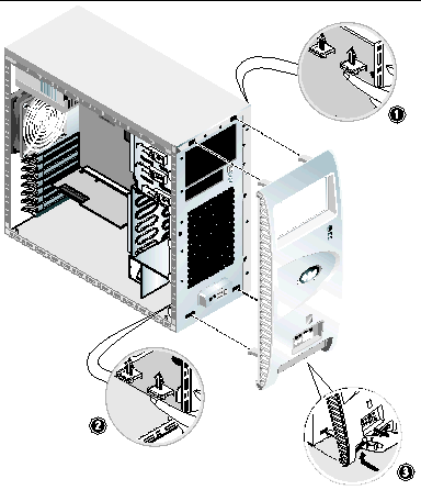 Figure showing removal of the workstation front bezel.