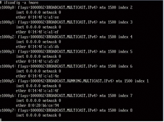 Sortie des interfaces nommées Solaris