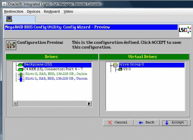 Captura del asistente de configuración de la utilidad de configuración de BIOS MegaRaid - Hacer clic en Add to SPAN (añadir a SPAN).