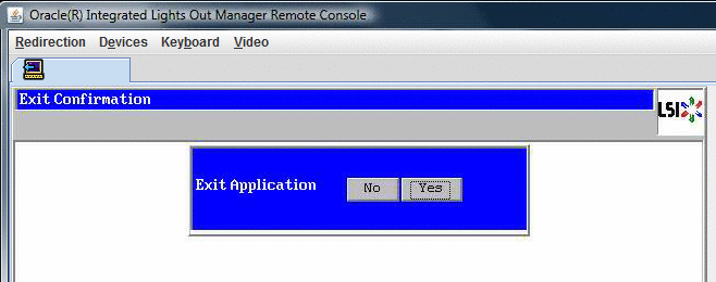 終了を確認する「MegaRAID BIOS Confirmation Page」のスクリーンショット