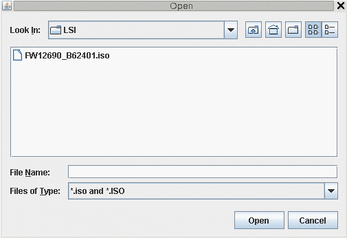 LSI ファームウェアの更新イメージファイル (.iso ファイル)