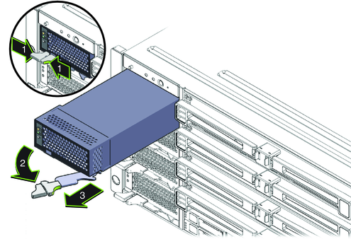 image:An illustration showing how to remove the power supply.