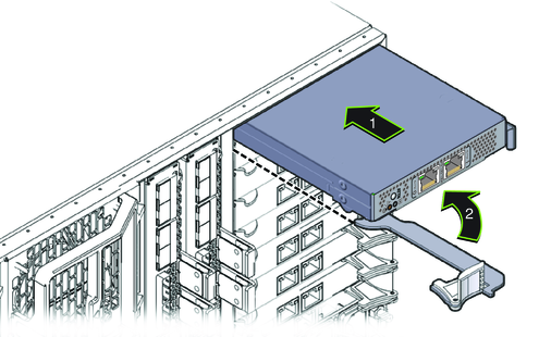 image:An illustration showing how to install a PCIe EM.