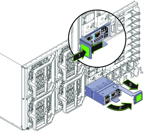 image:An illustration showing how to remove the SP module.