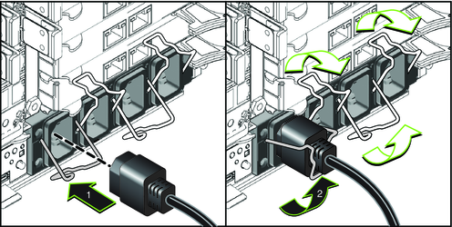 image:An illustration showing how to install an AC power cord.