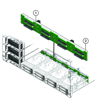image:An illustration showing the hard drive backplane.