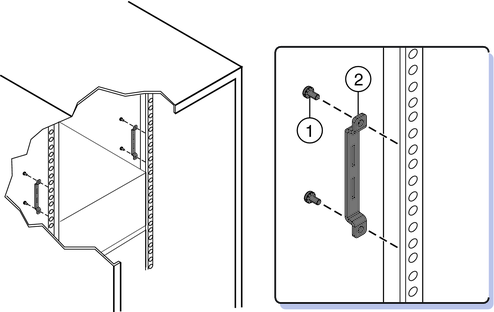 image:Rear adapter brackets in round-hole (threaded) rack.