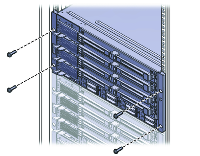 image:Attaching the chassis to the rack