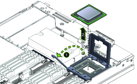 image:An illustration showing the removal of the CPU.