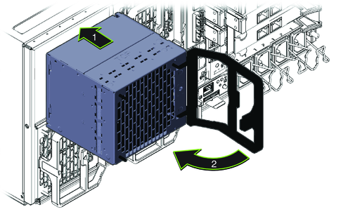 image:An illustration showing how to install the Fan module.
