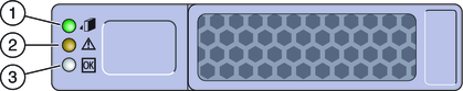 image:An illustration showing the hard drive LEDs.