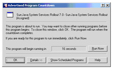 A User’s Countdown Dialog Box