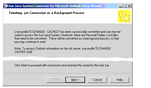 Setup Wizard: Finishing PST as a Background Process