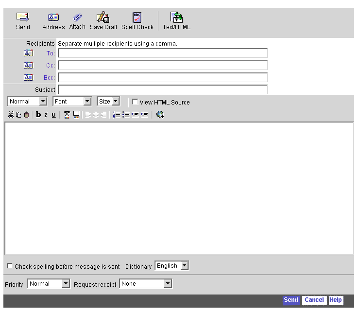  Message Composition window