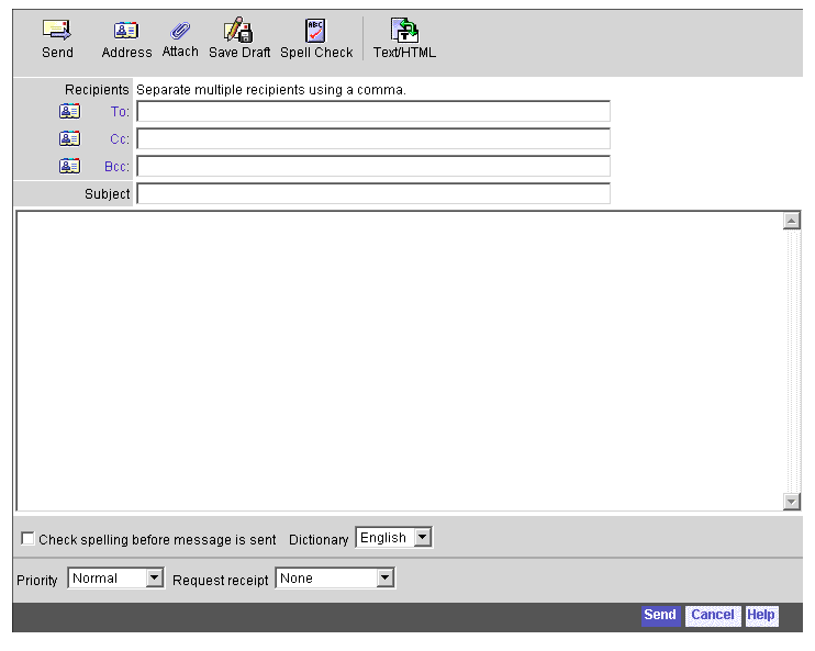 Message Composition screen