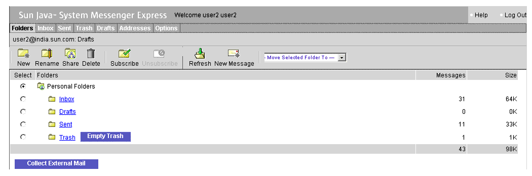 The Update and Compose tools appear at right the end of the toolbar .