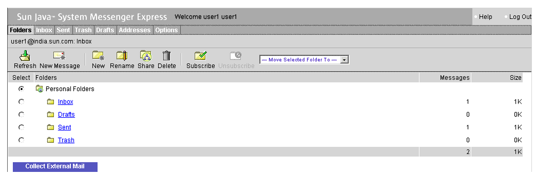 Folder screen