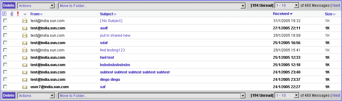 Customizing Message Listing