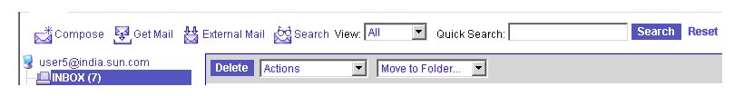 Mail tool bar