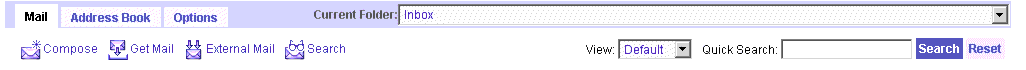 Message Tool bar