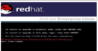 A screenshot showing the Red Hat splash screen.