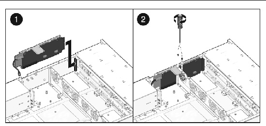 Figure showing how to install the paddle card.