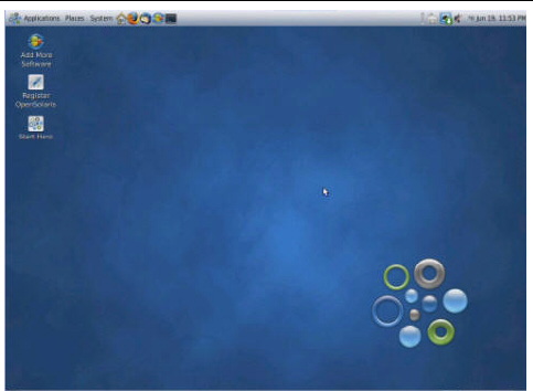 Graphic showing OpenSolaris desktop